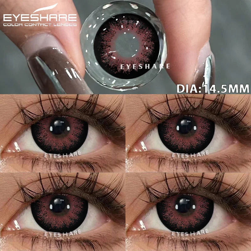 Rynx | 1 Pair colored contact lenses for eyes Black lenses Cosmetic large eye lenses Gray pupil lenses Yearly Natural eye contacts