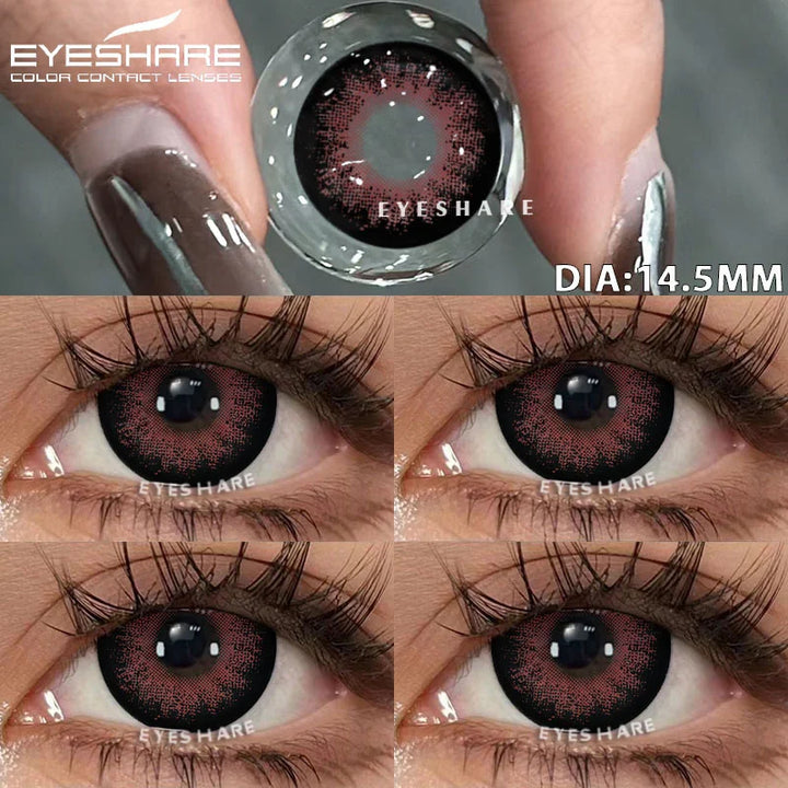 Rynx | 1 Pair colored contact lenses for eyes Black lenses Cosmetic large eye lenses Gray pupil lenses Yearly Natural eye contacts