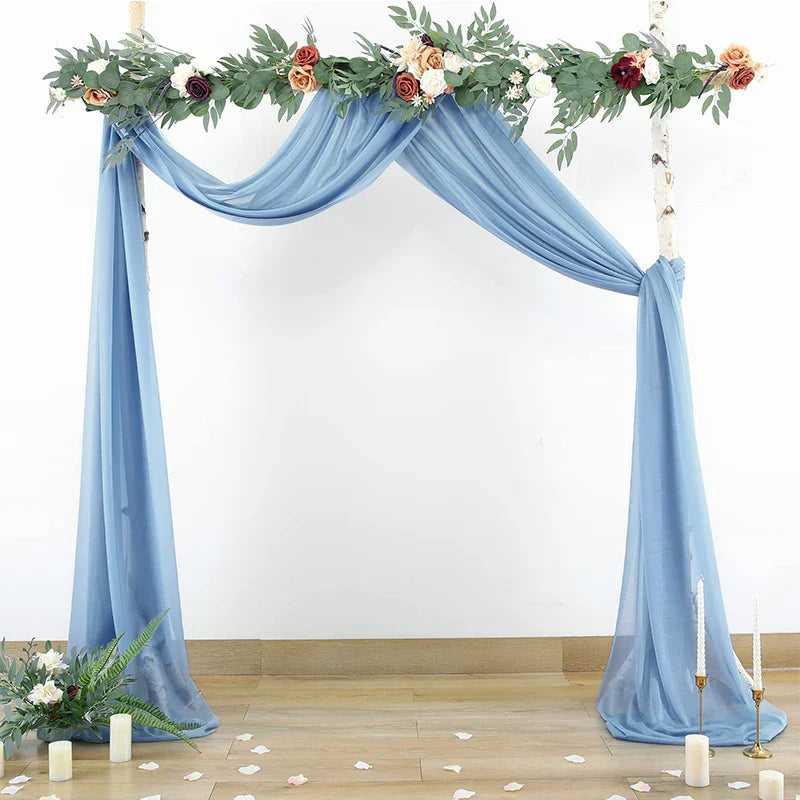 Lisslune | 6-10M Hochzeitsbogen Drapierung Stoff für Zeremonie Empfang Dekorationen Chiffon durchsichtiger Stoff Vorhänge für Party Bühne Hochzeitsdusche