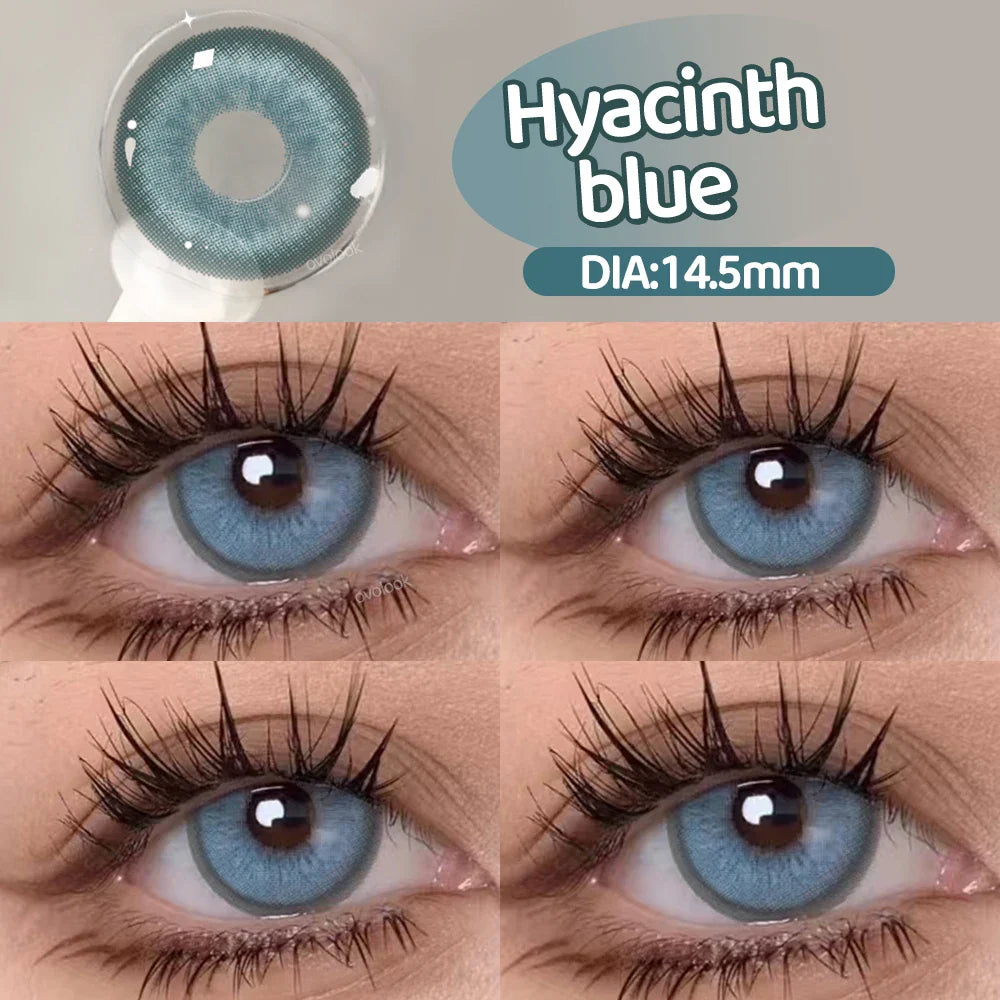 Rynx | New 1 Pair Fashion Large Lens Myopia Colored Contact Lenses for Eye Beauty Blue Eye Lenses Green Pupils Brown Gray Lens