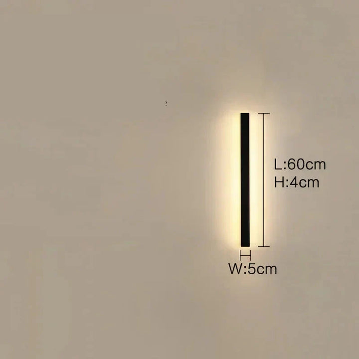 Lisslune | Lunor Modern Linear Outdoor Wall Light – Metal & Acrylic for Terrace & Entrance Area