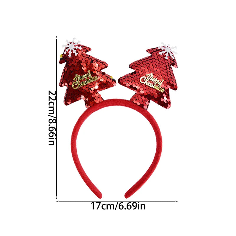 Rynx Christmas Headband Kids Adults Santa Moose Xmax Tree Hair Accessories Photo Props Christmas Decoration 2024 New Year Gifts
