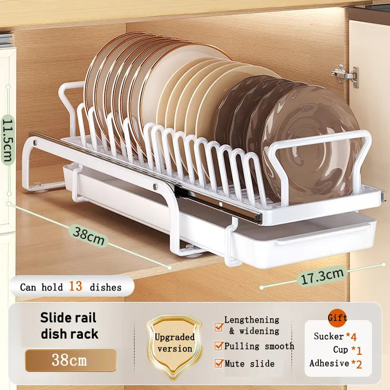Lisslune | Kitchen Cabinet Sliding Storage Dish Rack