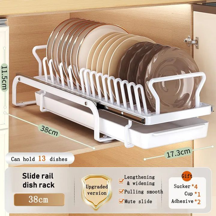 Lisslune | Kitchen Cabinet Sliding Storage Dish Rack