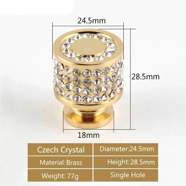 Lisslune | Luxurious Gold and Crystal Cabinet Handles - Exquisite Design and Lasting Quality