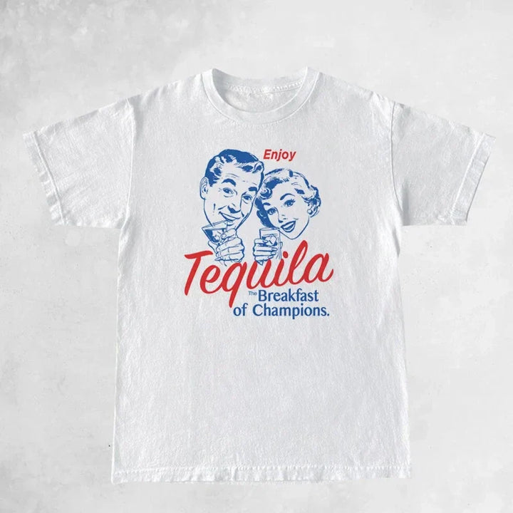Lisslune | Tequila Retro Print T-Shirts