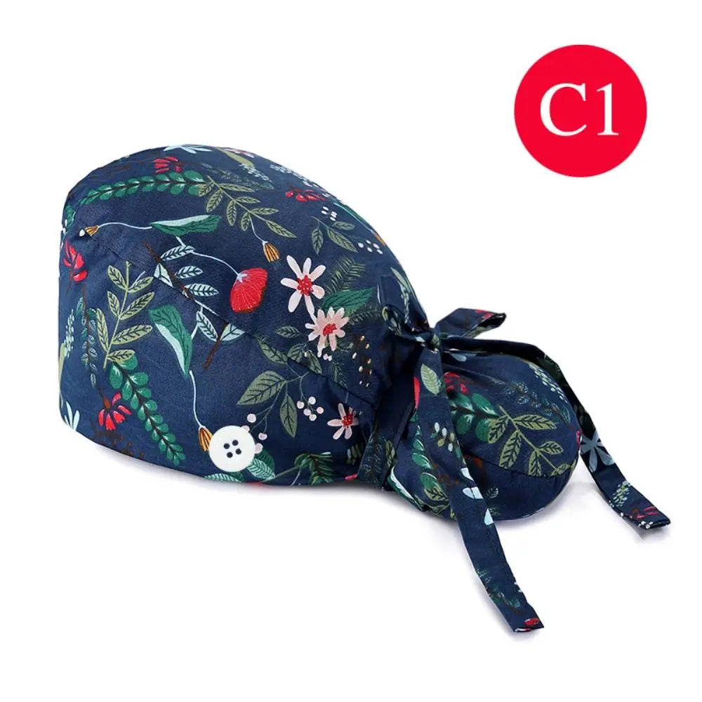 Lisslune | Adjustable surgical cap with ponytail holder and buttons