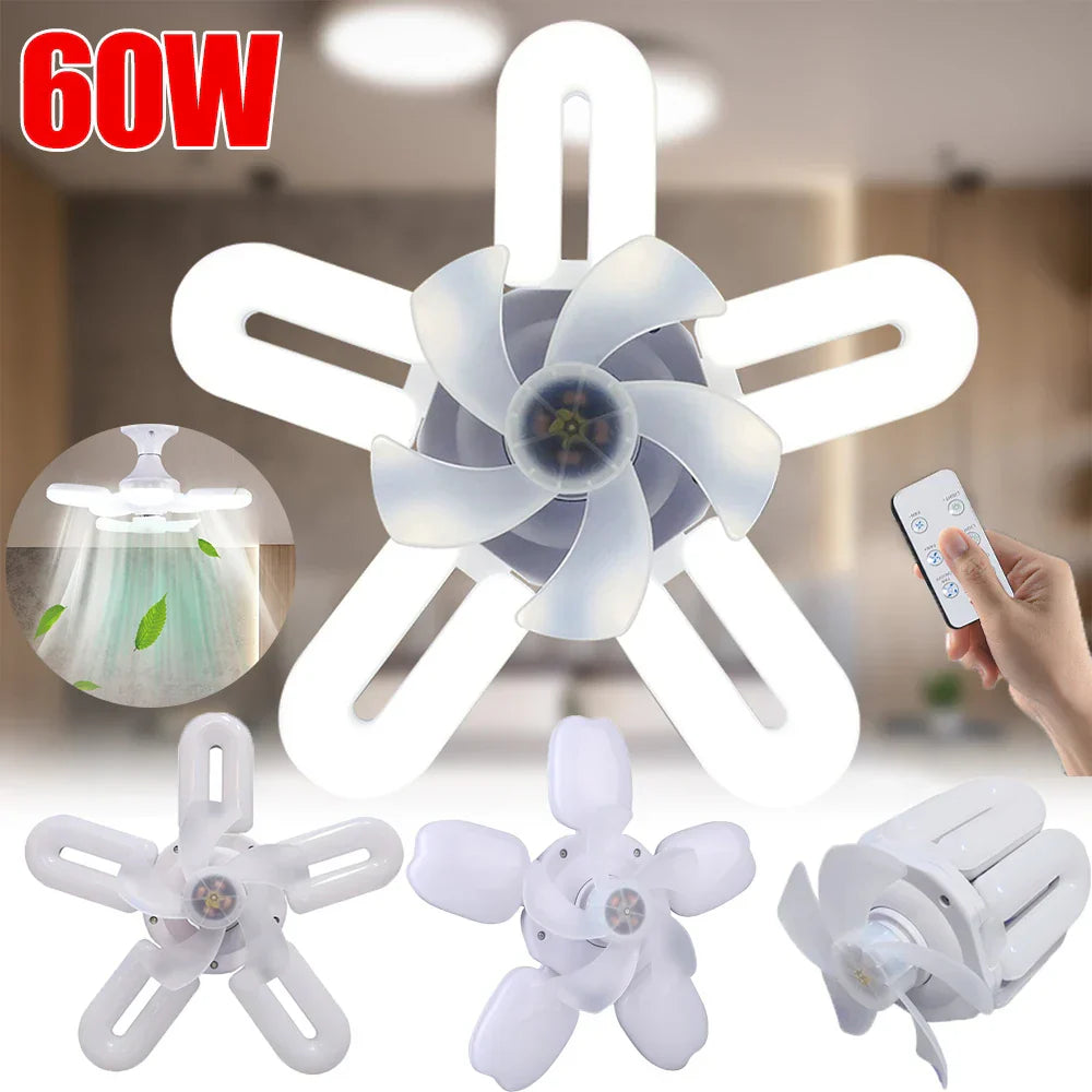 Lisslune | Silent Adjustable Remote Control Ceiling Foldable Fan Lamp