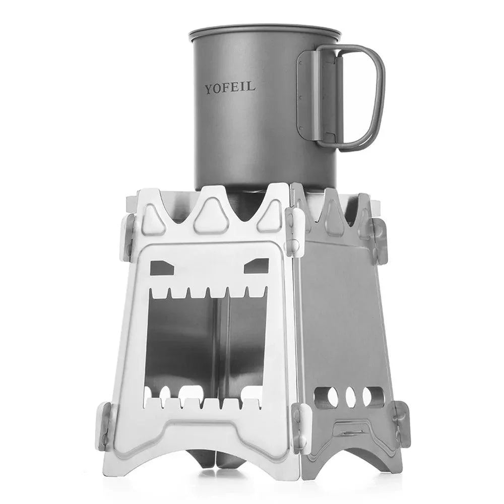 Lisslune | Compact Outdoor Stainless Steel Camping Stove - Perfect for Hiking and Cooking in the Wild