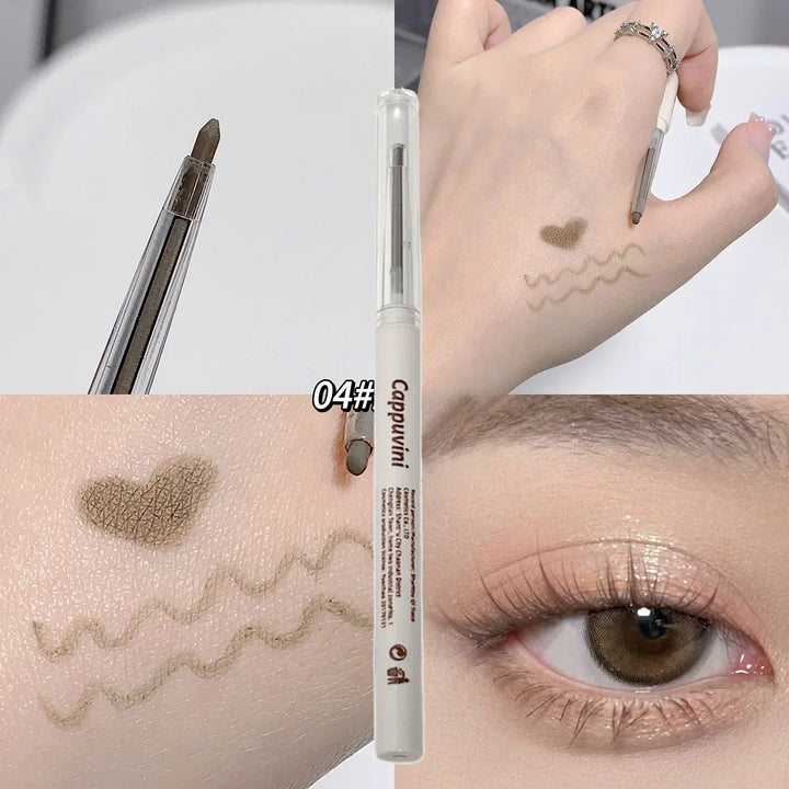 Rynx | Matte Lying Silk Moth Eyeliner Gel Pencil Waterproof Non-Blooming Quick-Drying Eyeliner Pencil Tea Brown Eyeshadow Pencil Makeup