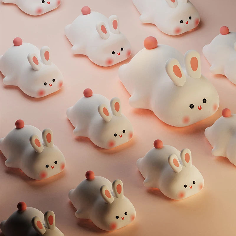 Lisslune | Cute Rabbit-Shaped USB Rechargeable Silicone Night Light for the Bedroom