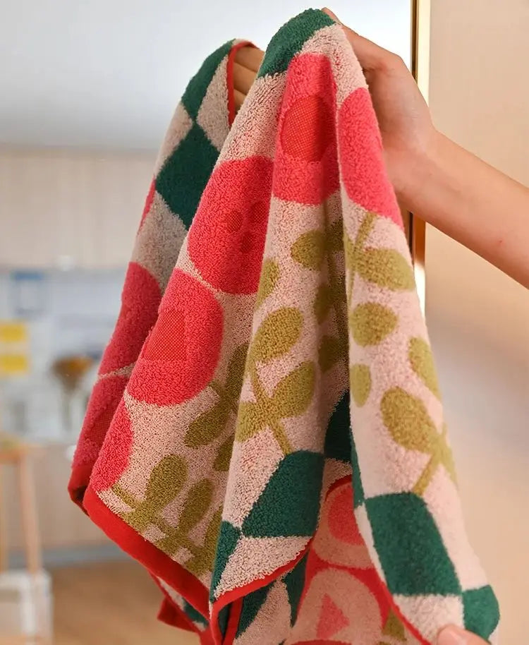 Rynx | Nordic Flower Pattern Bathroom Cotton Towel Set Body skin-friendly Beach for girls men women Towels for bath