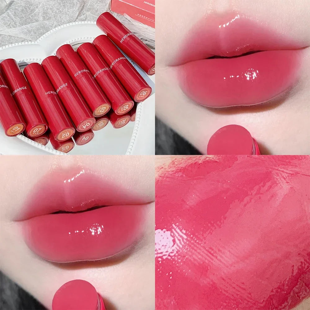 Rynx | Tinted Moisturizing Lipstick Waterproof Mirror Jelly Cherry Red Lip Lacquer Long-lasting Non-Sticky Cup Clear Solid Lip Gloss Cosmetics