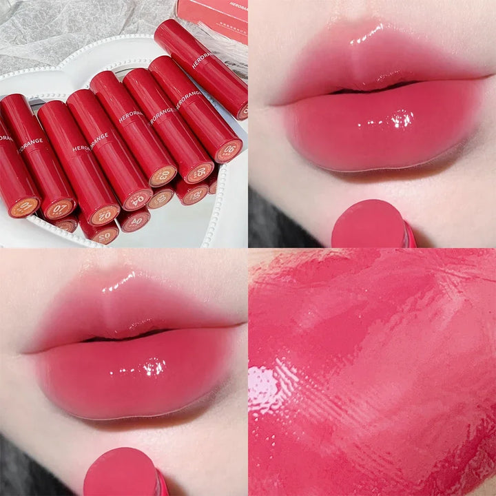Rynx | Tinted Moisturizing Lipstick Waterproof Mirror Jelly Cherry Red Lip Lacquer Long-lasting Non-Sticky Cup Clear Solid Lip Gloss Cosmetics