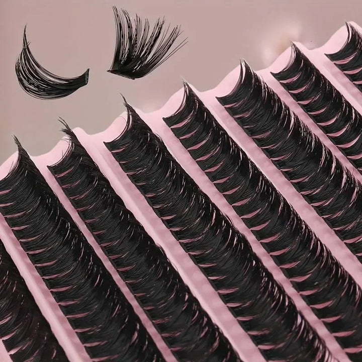 Rynx | 30/40/80D Russian DD Curl Artificial Eyelashes Thick mixed length 8-16mm self-adhesive fluffy style reusable extension eyelashes makeup