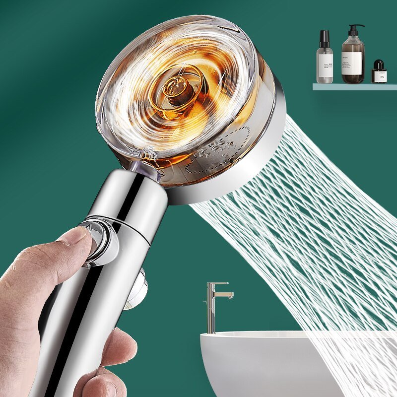 Lisslune | Water-saving pressure propeller shower head with adjustable water flow