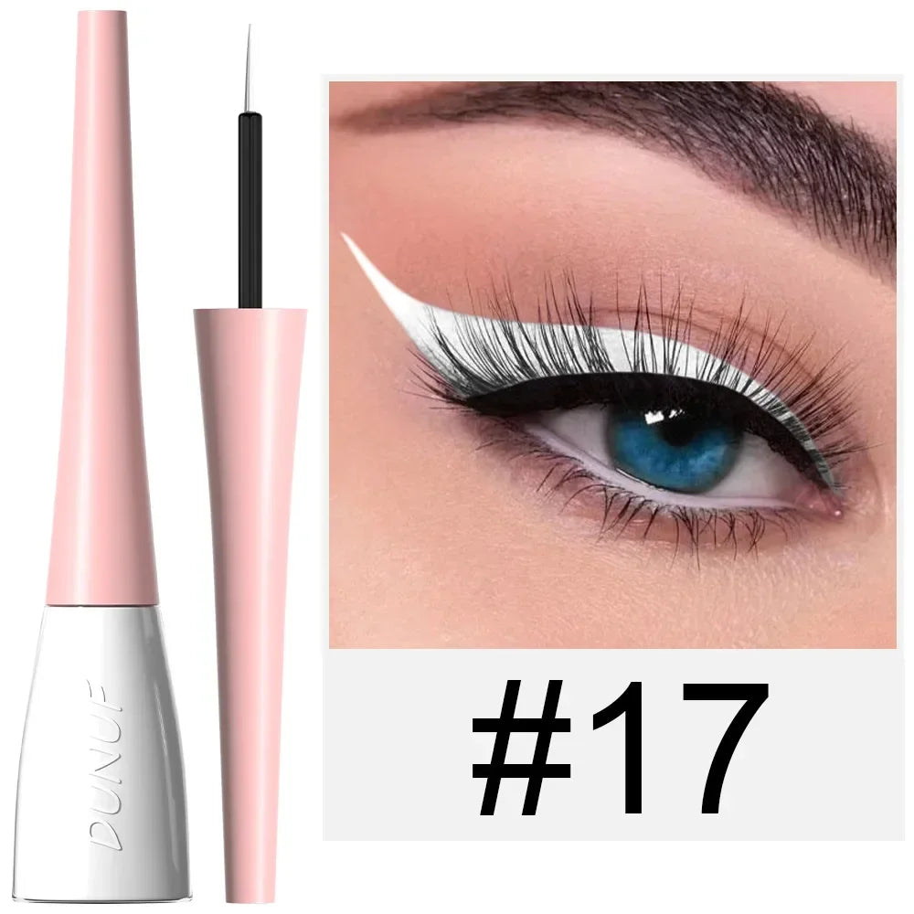 Rynx | Purple Eyeliner Long-lasting Liquid Black Eyeliner Pencil Waterproof Fast-drying Blue White Eyeliner Pencil Korean Cosmetics Tool 18 Colors