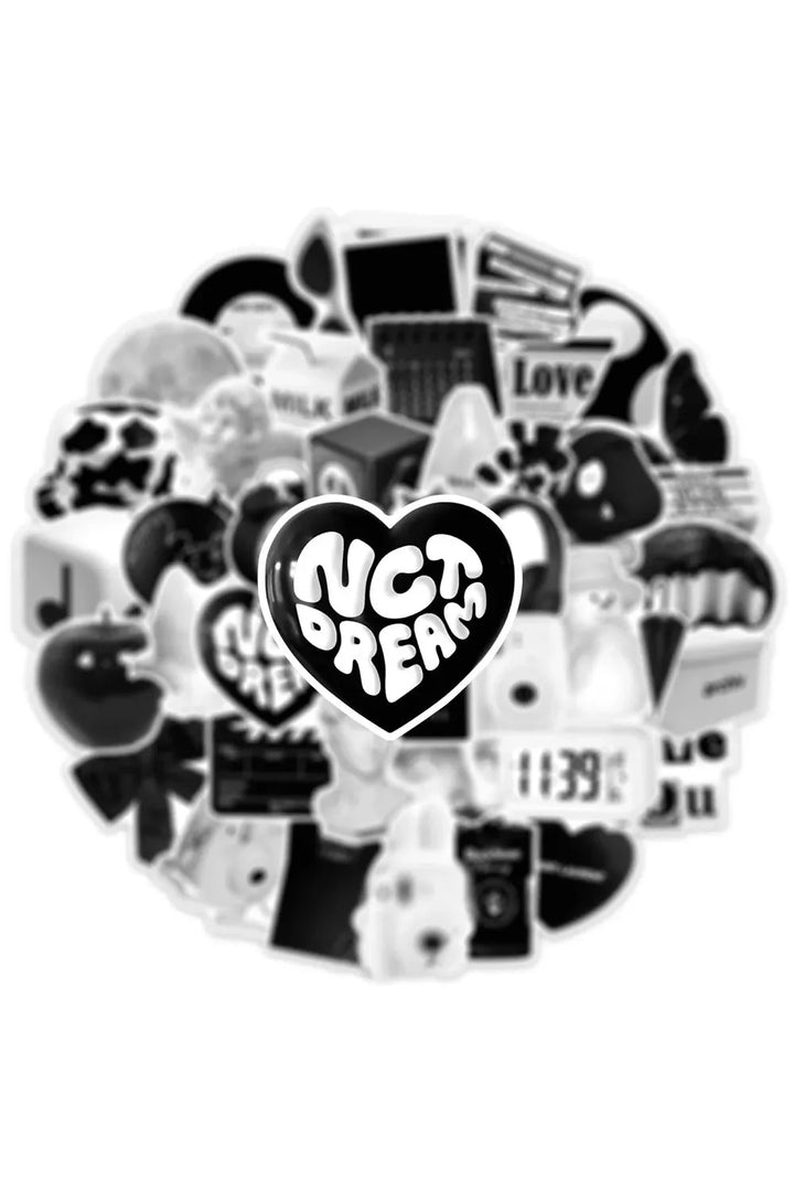 Lisslune | Black White Cartoon Sticker