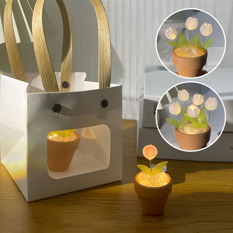 Lisslune | Creative DIY Rose Glow Night Lamp Decor