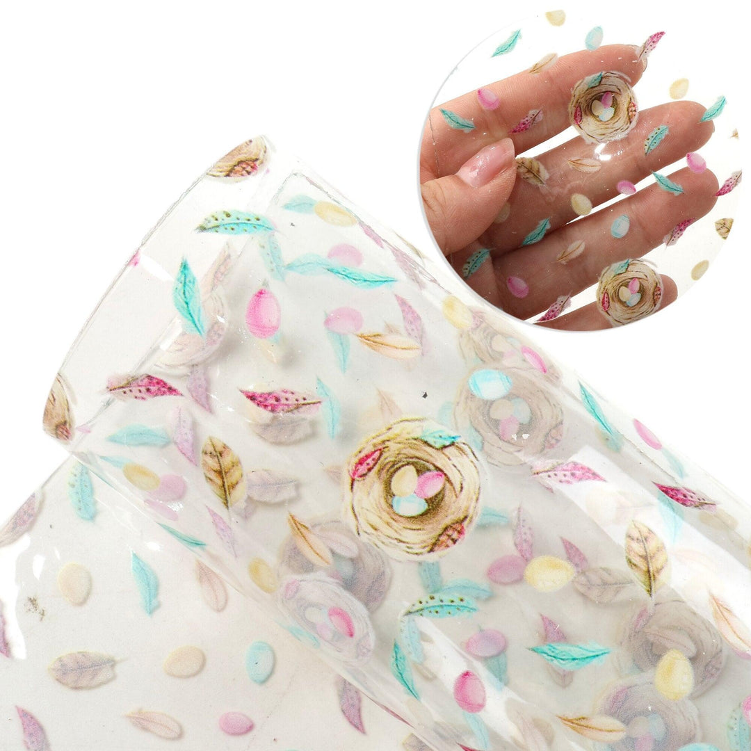 Lisslune | Bunny Egg Design artificial leather crafting sheets for creative DIY projects