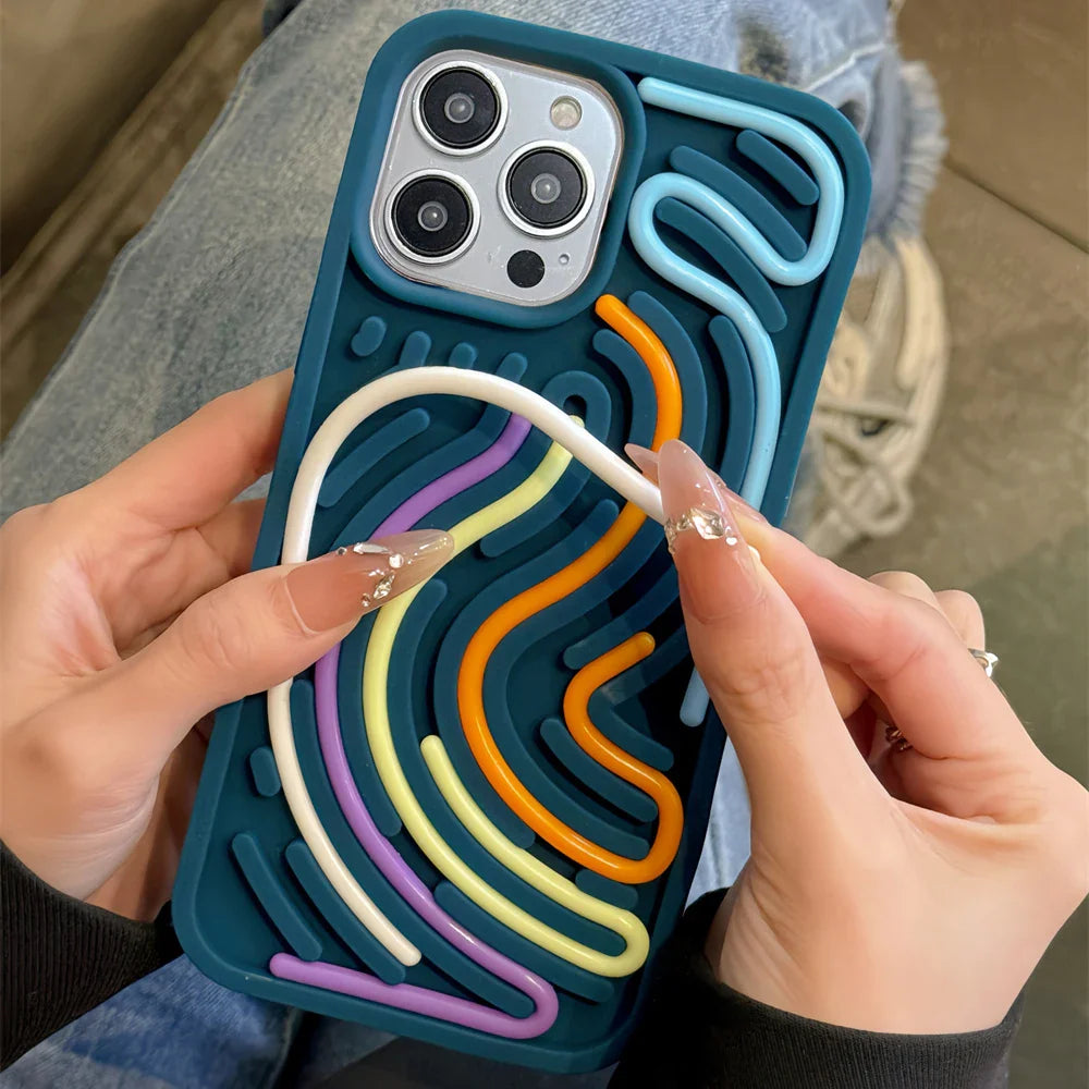 Rynx | Funny DIY Pattern Phone Case for iPhone 15 Pro 12 13 14 Pro Max Cover Shockproof Silicone Cases for Apple 14pro 16 Cute Funda