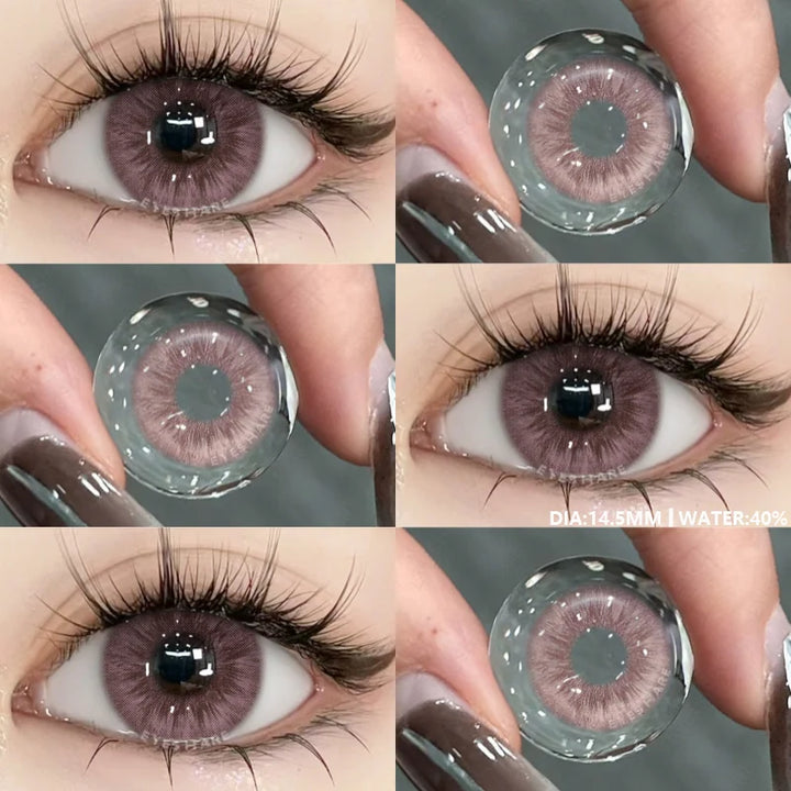 Rynx | 1 Pair of New Color Contact Lenses for Eyes Naturally Blue Eye Lenses Purple Lenses Gray Eye Contacts Brown Eye Lens Yearly