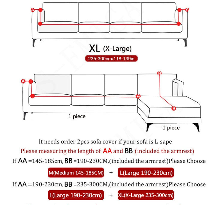 Lisslune | Modern Non-slip Colorful Elastic Sofa Cover