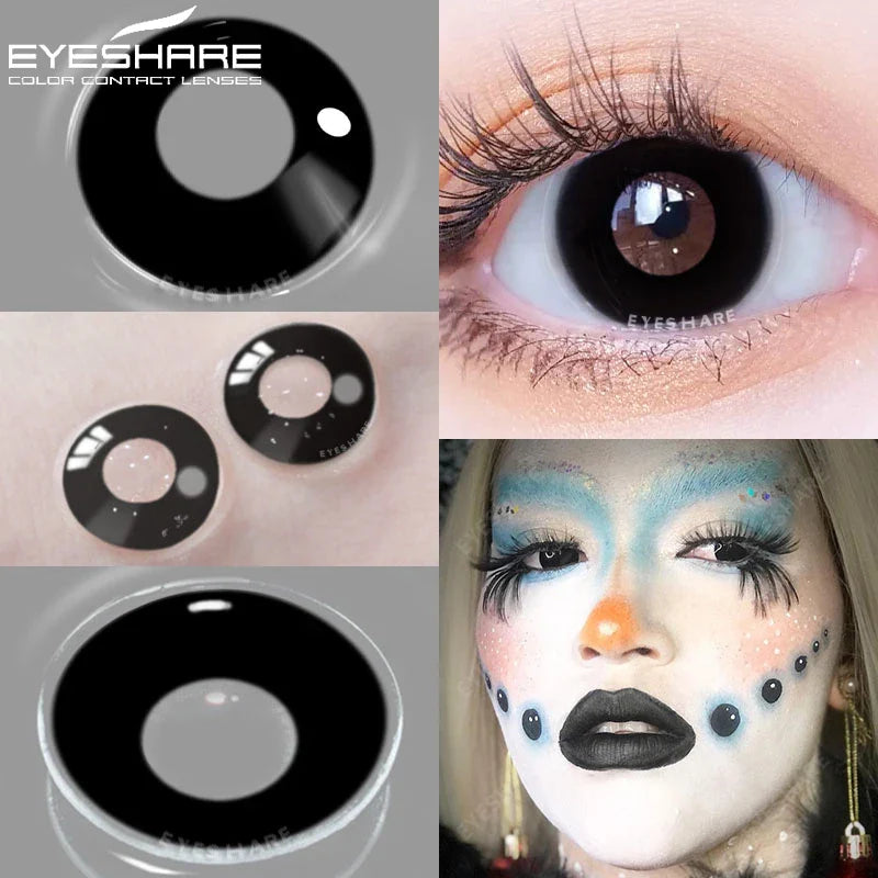 Rynx | 1 Pair Anime Color Contact Lenses for Eyes Yearly Red Lenses Black White Lenses Halloween Eye Lenses Cosplay Eye Contact Lenses