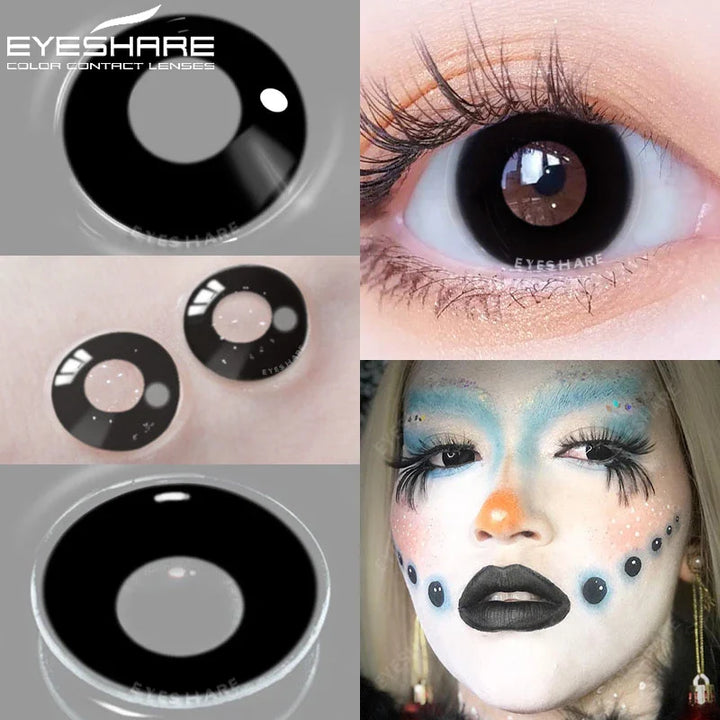Rynx | 1 Pair Anime Color Contact Lenses for Eyes Yearly Red Lenses Black White Lenses Halloween Eye Lenses Cosplay Eye Contact Lenses
