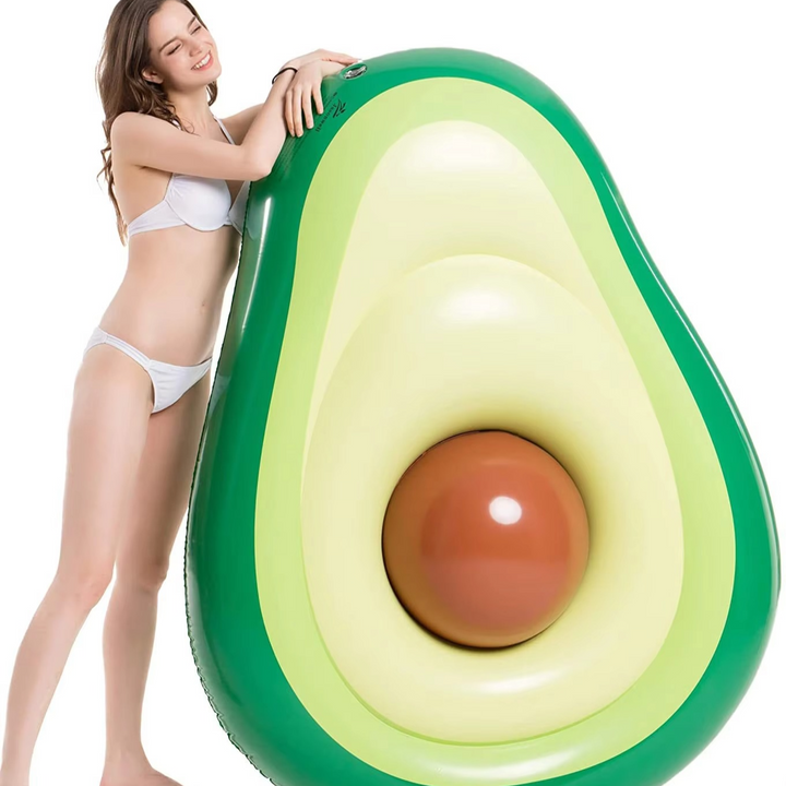 Lisslune | Inflatable Avocado Pool Float with Detachable Ball Toy
