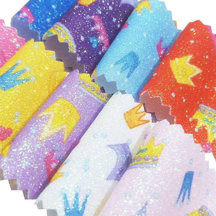 Lisslune | Sparkling Crown Glitter Fabric Roll - Premium Crafting Material for Elegant Projects