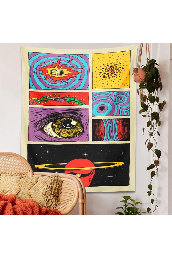 Lisslune | Cartoon Psychedelic Wall Tapestry