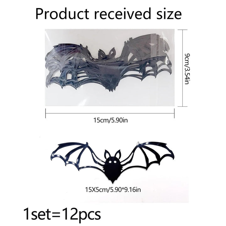 Rynx | Creative 3D Bat Wall Stickers Halloween Decorative Wall Stickers Happy Halloween Party Supplies Background Wall Decoration