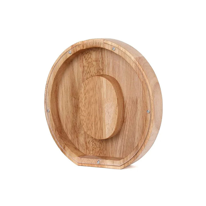 Lisslune | Wooden Alphabet Piggy Bank with Transparent Viewing Window for Stylish Saving