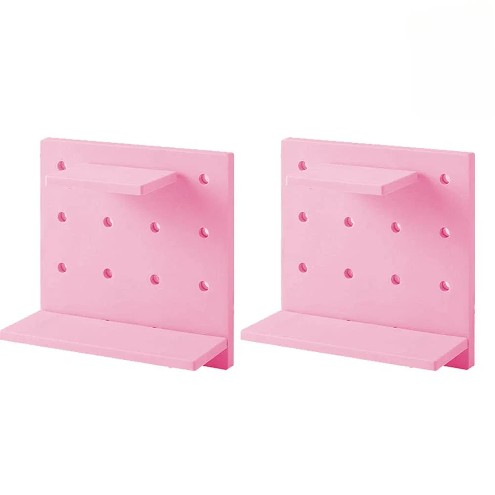 Rynx | 4Pack Sweet Pegboards Wall Shelf Holder Hooks Plastic Wall Organizer Decorations Display Shelf Wall Mounted Hanging Pegboard