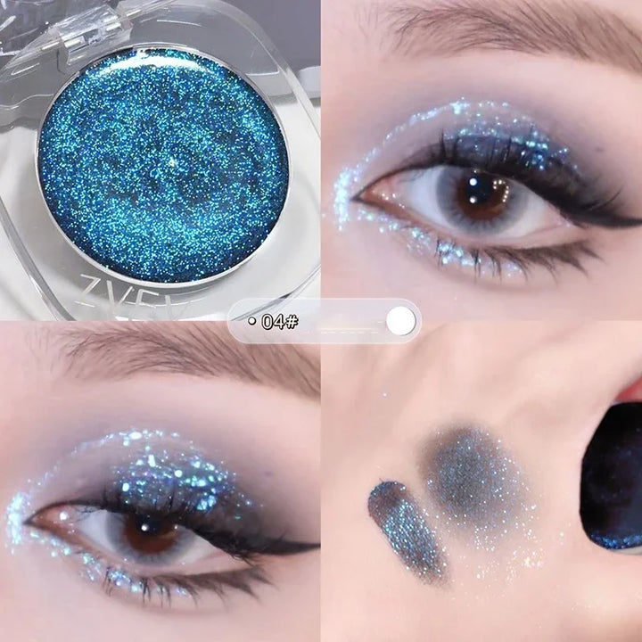 Lisslune | Lila Blau Glänzende Lidschatten-Palette Schimmer Perle Zerbrochene Diamanten Lidschatten Aufhellen Auge Klarer Glanz Makeup Lidschatten-Palette