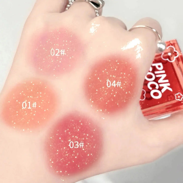 Rynx | fine shimmer soft mist tipsy pink solid natural fine shimmer eyeshadow blush a palette for multiple applications