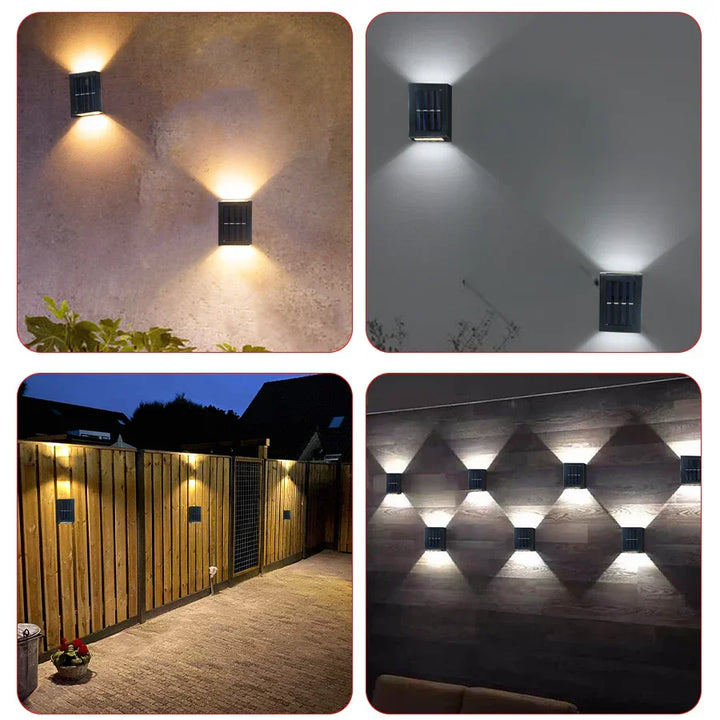 Lisslune | Waterproof LED Solar Wall Lamp: Up and Down Lighting for Balcony, Garden, Street and Landscape