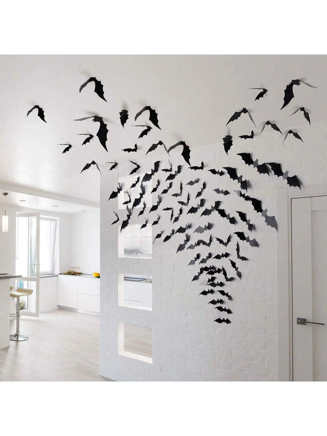 Rynx | 60 pieces 3D waterproof black bats wall decoration Halloween decoration