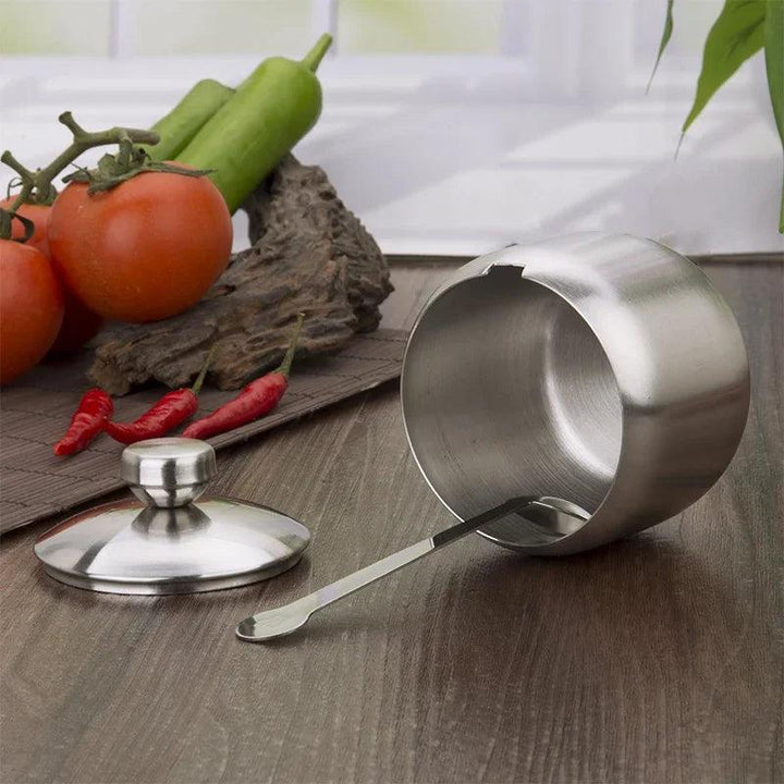 Lisslune | Elegant stainless steel spice storage and dispensing set with spoon