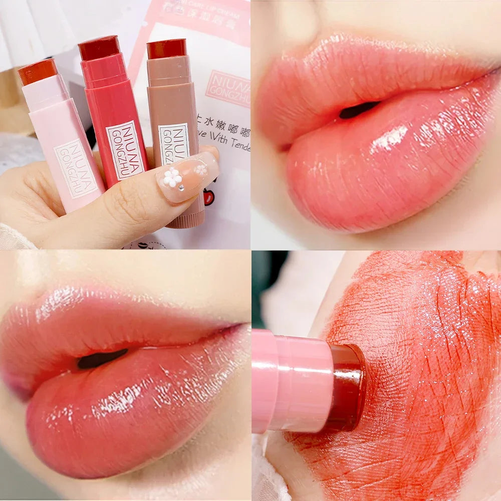Rynx | Tinted Moisturizing Lipstick Waterproof Mirror Jelly Cherry Red Lip Lacquer Long-lasting Non-Sticky Cup Clear Solid Lip Gloss Cosmetics