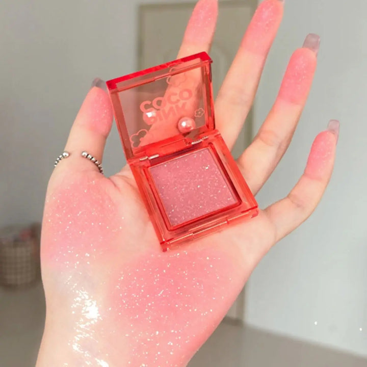 Rynx | fine shimmer soft mist tipsy pink solid natural fine shimmer eyeshadow blush a palette for multiple applications
