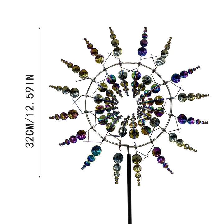 Lisslune | Unique Solar-Powered Kinetic Metal Windmill Spinner - Magical Wind Collectors for Patio, Garden, Lawn Outdoor Decoration