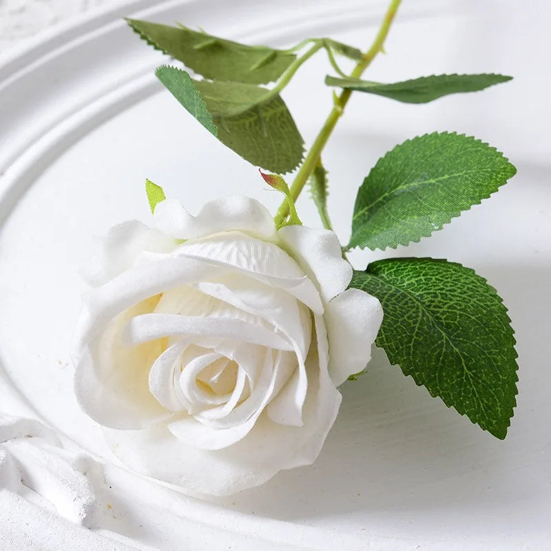 Lisslune | 20 pieces Realistic Velvet Silk Rose Bouquet