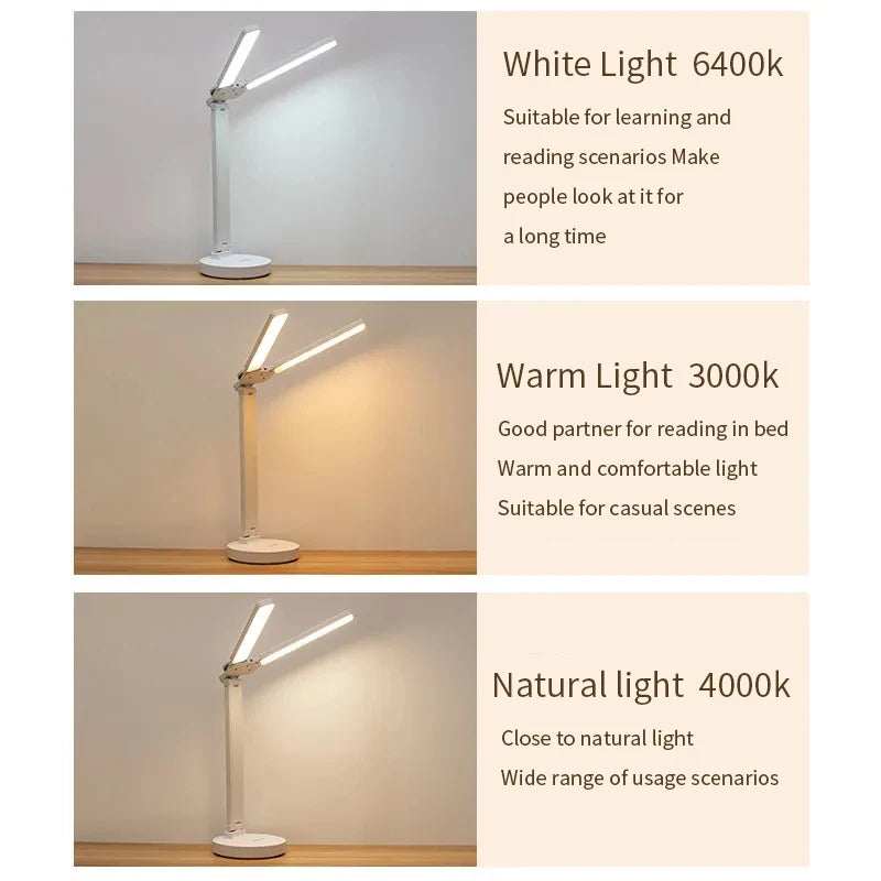 Lisslune | Adjustable Reading Lamp - Rechargeable Dimmable with Phone Table