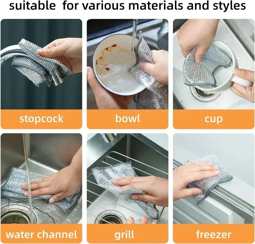 Lisslune | Silver Wire Double-Sided Ultra-Absorbent Design Cleaning Cloth