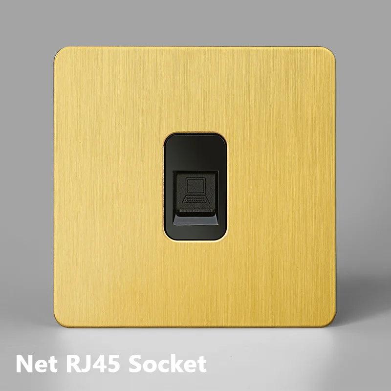 Lisslune | Luxurious Gold Dimmer Switch Set with USB Charging Port - Perfect for French/EU Plugs