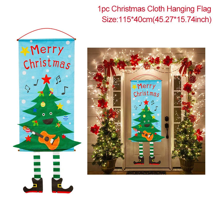 Rynx Merry Christmas Door Banner Hanging Decoration Christmas Decoration for Home Xmas Navidad Happy New Year
