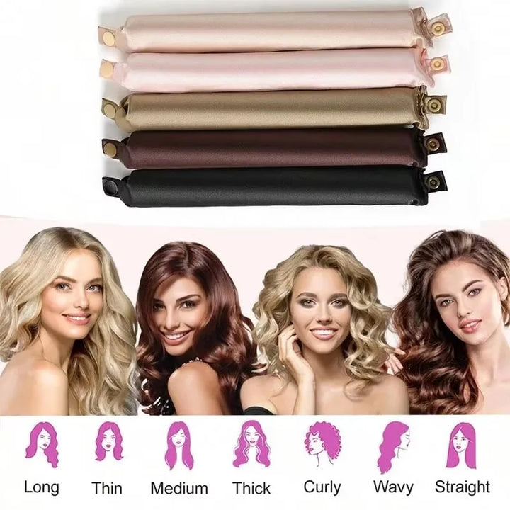 Rynx | No-Heat Flexi Curling Rod Curler for Sleeping Heatless Curlers for Hair Satin-covered Overnight Curlers Hair Rollers Hairband