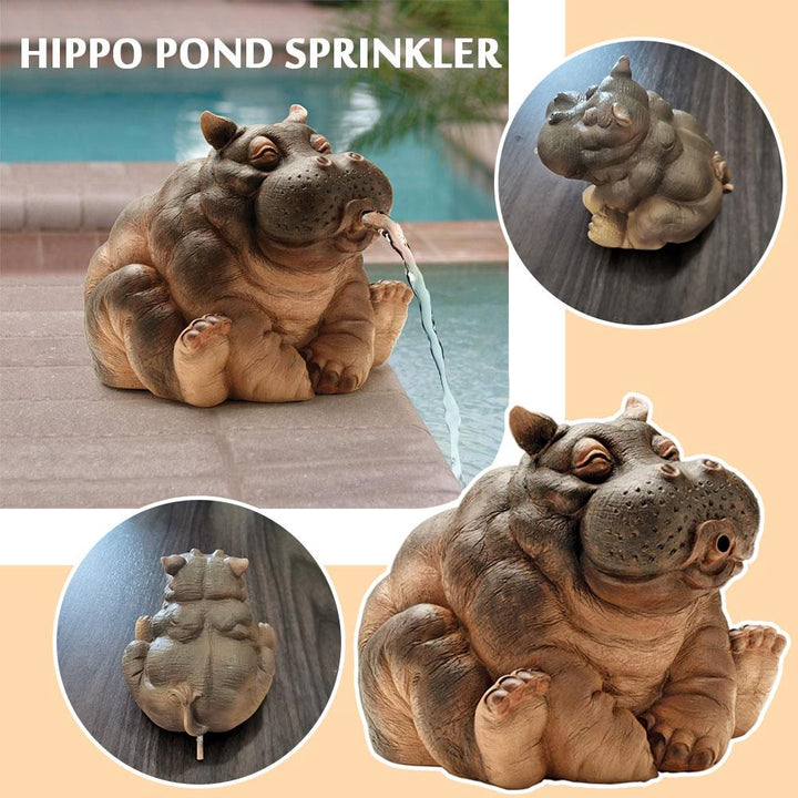 Lisslune | Playful Hippopotamus Garden Sprinkler Statue